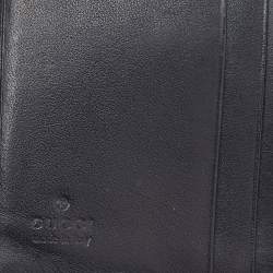 Pre Owned Gucci Black GG Canvas and Leather Jackie Compact Wallet