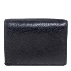 مملوكة مسبقًا Gucci Black Leather Blind For Love Bee Accent Bifold Wallet