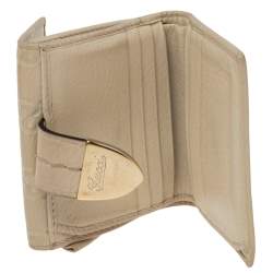 Pre Owned Gucci Cream Guccissima Leather French Flap Wallet