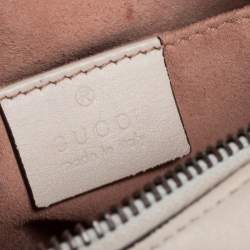 Pre Owned Gucci Cream Matelassé Leather Mini GG Marmont Camera Bag