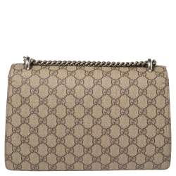 مملوكة مسبقًا حقيبة كتف غوتشي ديونيسوس سويدي وكانفاس جي جي سوبريم بيج/بني صغيرة