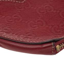 Gucci Red Guccissima Leather Heart Shape Coin Purse
