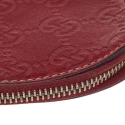 Gucci Red Guccissima Leather Heart Shape Coin Purse
