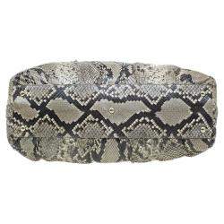 Pre Owned Gucci Beige Python Pop Bamboo Top Handle Bag