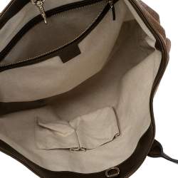 Pre Owned Gucci Ombre Metallic Brown GG Canvas And Leather Medium Charms Embellished Heart Bit Tote
