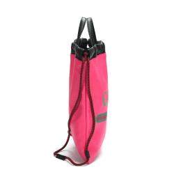 Pre Owned Gucci Pink Logo Drawstring Leather Backpack 