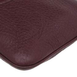 Pre Owned Gucci Burgundy Leather Soho Wristlet Clutch