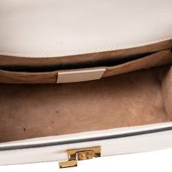 مملوكة مسبقًا Gucci Off-White Leather Mini Web Sylvie Top Handle Bag