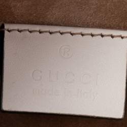 مملوكة مسبقًا Gucci Off-White Leather Mini Web Sylvie Top Handle Bag