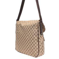 Pre Owned Gucci Brown GG Canvas Messenger Bag