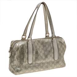 مملوكة مسبقًا حقيبة غوتشي بوسطن جلد غوتشيسيما ذهبي ميتالك