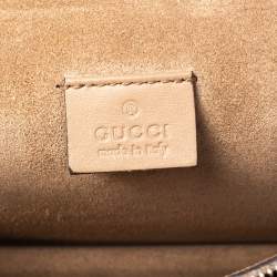 Pre Owned حقيبة كتف غوت شي كانفاس سوبريم جي جي بلومز أزرق/بيج بيج مطرز طيور/ورود مزين ديونسوس صغيرة