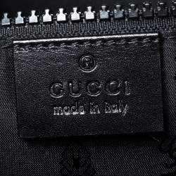 Pre Owned حقيبة يد غوتشي زخرفة أيقونة كانفاس مقوى أسود