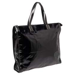 Pre Owned حقيبة يد غوتشي زخرفة أيقونة كانفاس مقوى أسود