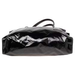 Pre Owned حقيبة يد غوتشي زخرفة أيقونة كانفاس مقوى أسود