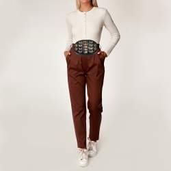 Pre Owned Gucci Black Leather Animal Stud GG Marmont Belt Bag