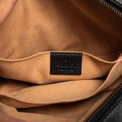 Pre Owned Gucci Black Leather Animal Stud GG Marmont Belt Bag