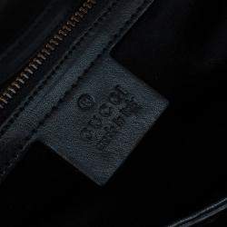 مملوكة مسبقًا حقيبة يد هوبو غوتشي جوكي جلد ثعبان وجلد سوداء كبيرة