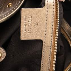 Gucci Gold/Beige GG Crystal Coated Canvas And Leather Studded Irina Tote