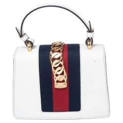 مملوكة مسبقًا حقيبة غوتشي "سيلفي" جلد كريمي يد علوية سلسلة ويب صغيرة