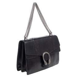 مملوكة مسبقًا Gucci Black Python Medium Dionysus Shoulder Bag