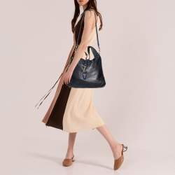 Pre Owned Gucci Black Leather Medium Jackie Hobo