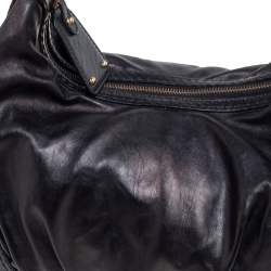 Pre Owned Gucci Black Leather Creole Hobo