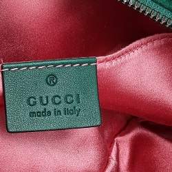 Gucci Green Matelasse Velvet GG Marmont Belt Bag