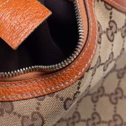 Gucci Beige/Brown GG Canvas and Leather Horsebit Glam Hobo
