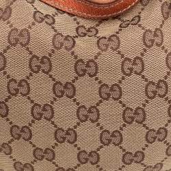 Gucci Beige/Brown GG Canvas and Leather Horsebit Glam Hobo