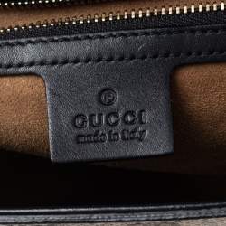 Gucci Black/Brown GG Supreme Canvas and Leather Medium Padlock Shoulder Bag