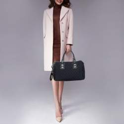 Pre Owned حقيبة بوسطون غوتشي جوي جلد ونيوبرين جي جي أسود متوسطة