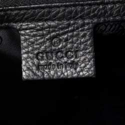 Pre Owned حقيبة بوسطون غوتشي جوي جلد ونيوبرين جي جي أسود متوسطة