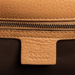 مملوكة مسبقًا حقيبة كتف غوتشي ميس بامبو جلد بيج مرصع