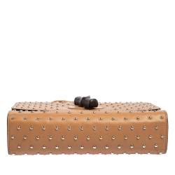 مملوكة مسبقًا حقيبة كتف غوتشي ميس بامبو جلد بيج مرصع