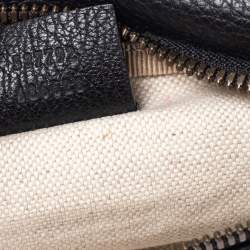 Gucci Black Pebbled Leather Small Logo Web Belt Bag