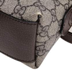 Pre Owned Gucci Beige/Ebony GG Supreme Coated Canvas And Leather Small Ophidia Shoulder Bag