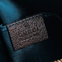 Pre Owned Gucci Beige/Ebony GG Supreme Coated Canvas And Leather Small Ophidia Shoulder Bag