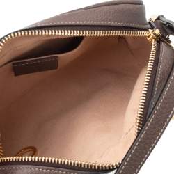 Pre Owned Gucci Beige/Ebony GG Supreme Coated Canvas And Leather Mini Ophidia Crossbody Bag