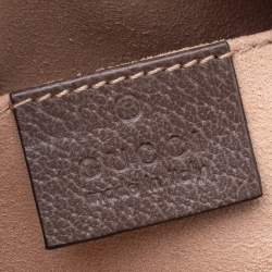 Pre Owned Gucci Beige/Ebony GG Supreme Coated Canvas And Leather Mini Ophidia Crossbody Bag