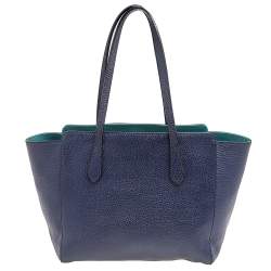 مملوكة مسبقًا Gucci Navy Blue Leather Swing Tote