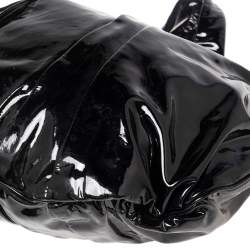 Pre Owned Gucci Black Patent Leather Large Hysteria Hobo