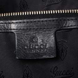 Pre Owned Gucci Black Patent Leather Large Hysteria Hobo