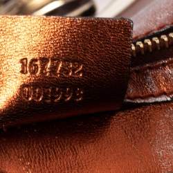 Pre Owned حقيبة هوبو غوتشي بريت متوسطة جلد ثعبان بيج/ عنابي بشراشيب