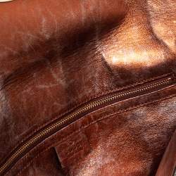 Pre Owned حقيبة هوبو غوتشي بريت متوسطة جلد ثعبان بيج/ عنابي بشراشيب