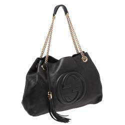 مملوكة مسبقًا Gucci Black Leather Medium Soho Hobo