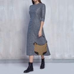 مملوكة مسبقًا حقيبة هوبو غوتشي برينسي كانفاس وجلد جي جي بني /بيج صغيرة