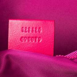 Pre Owned Gucci Pink/Beige Coated Canvas and Leather Floral Print Diaper Messenger Bag