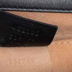 Pre Owned حقيبة كتف غوتشي قفل مرصع لؤلؤ صغيرة جلد أسود