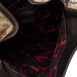 Pre Owned حقيبة هوبو غوتشي "مينك إيندي" صغيرة جلد و كانفاس جي جي بيج و بني ميتاليك